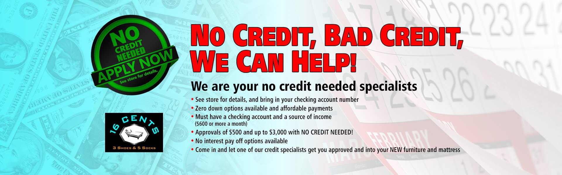 16 Cents, 3 Shoes & 5 Socks Spokane Discount Furniture Store