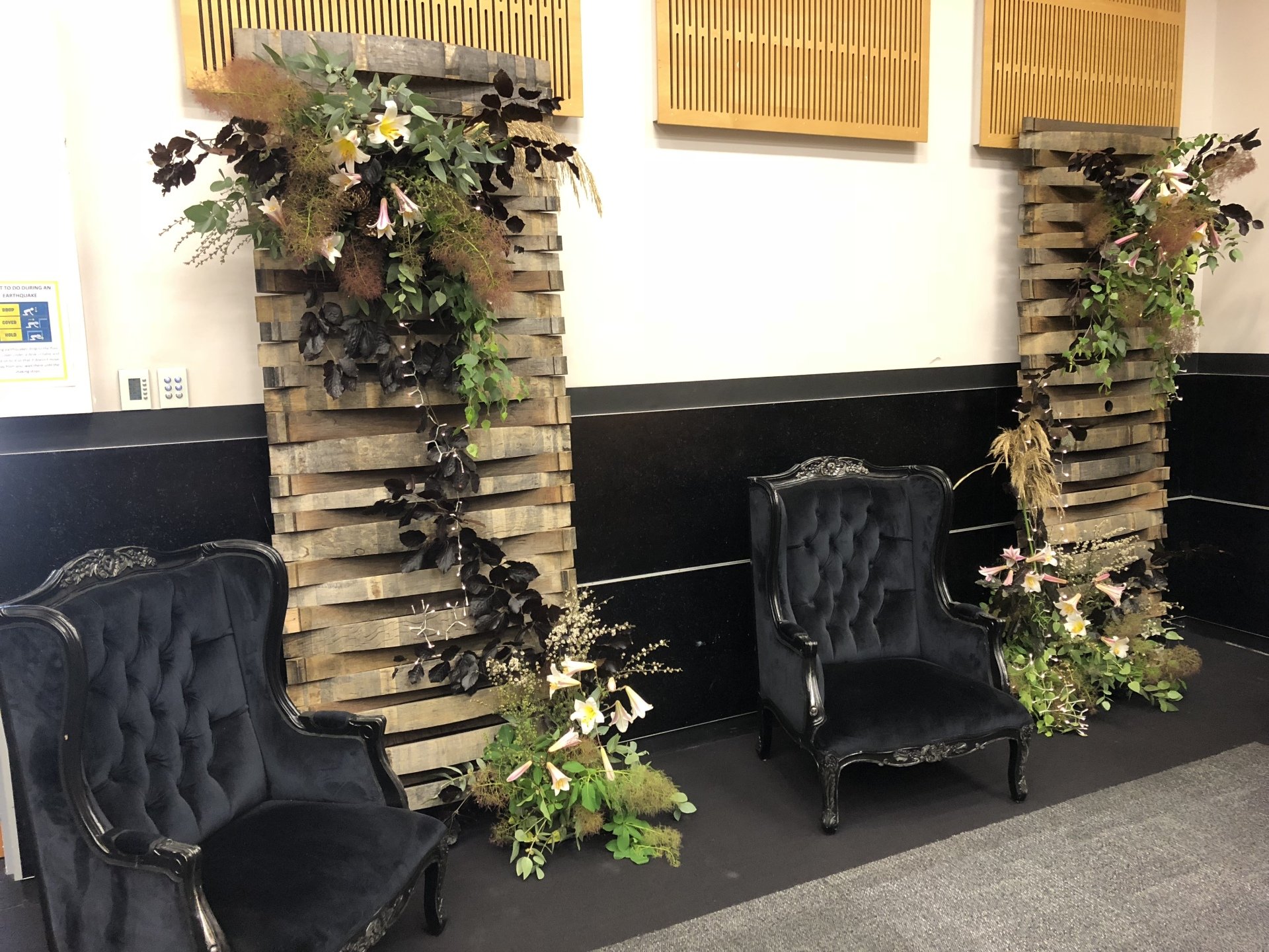 French Oak Barrel Stave Screens for hire