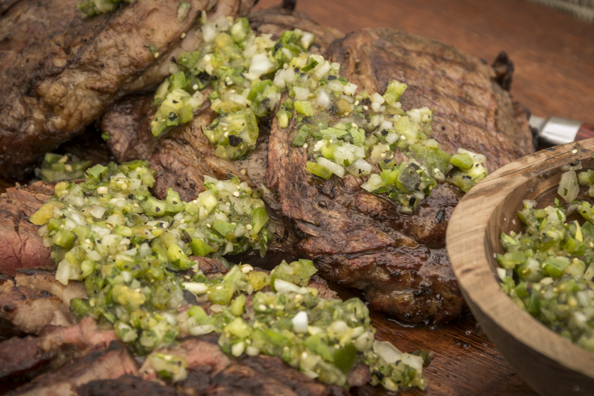 Grilled Steaks with Tomatillo Salsa Verde Recipe Western BBQ