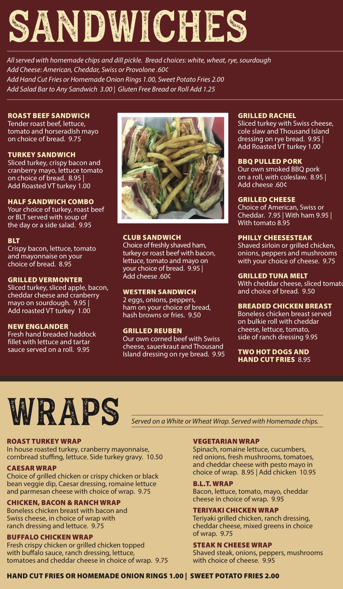 Menu Charlmont Restaurant