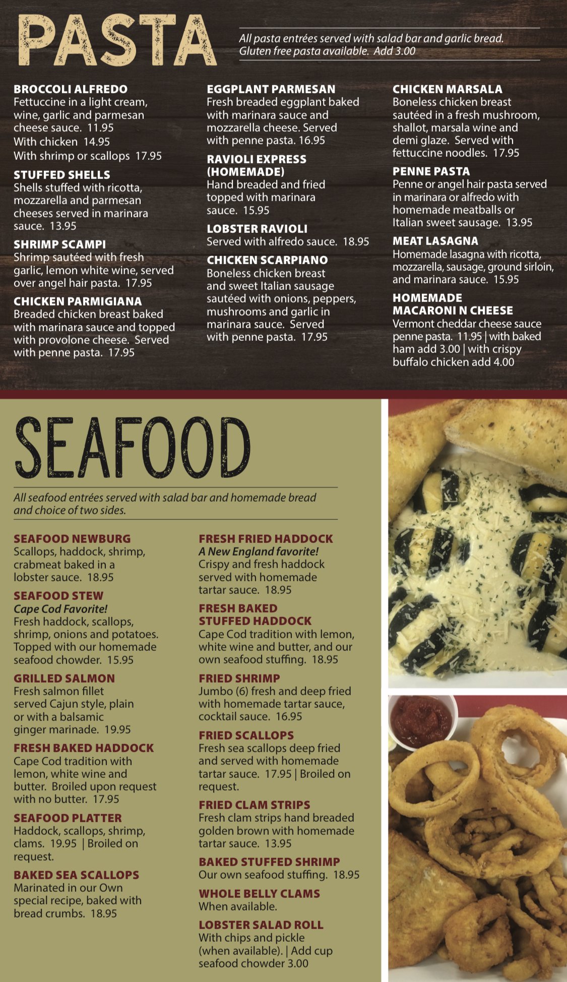 Menu Charlmont Restaurant