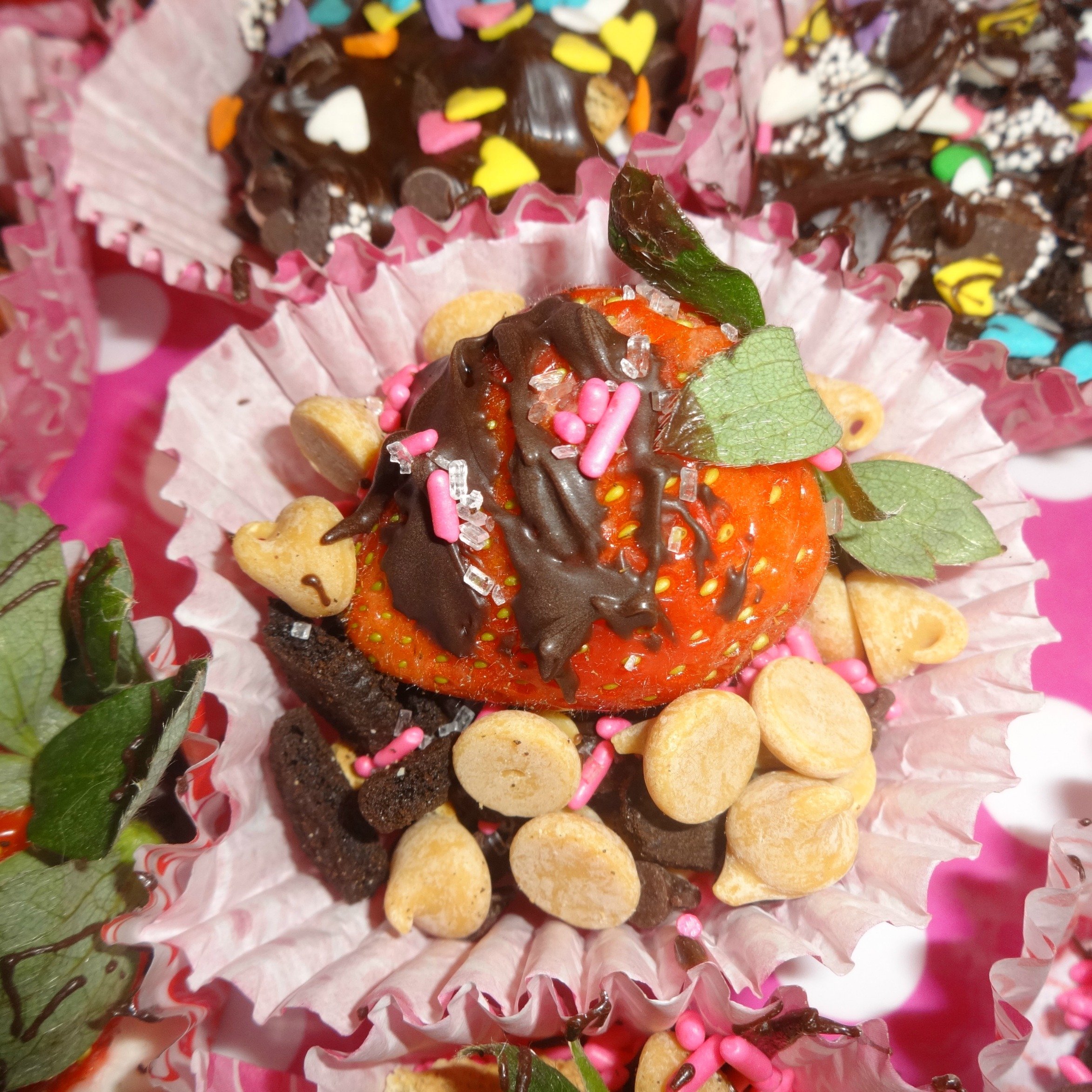Delicious Close Up Of Our Easy Chocolate Dipped Strawberry S'Mores