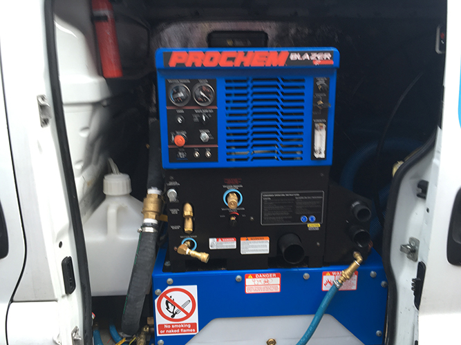 Truck mounted carpet cleaner