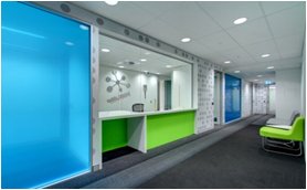 Interior view of the completed commercial project