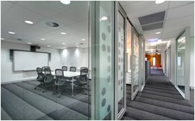 Interior view of the completed commercial project