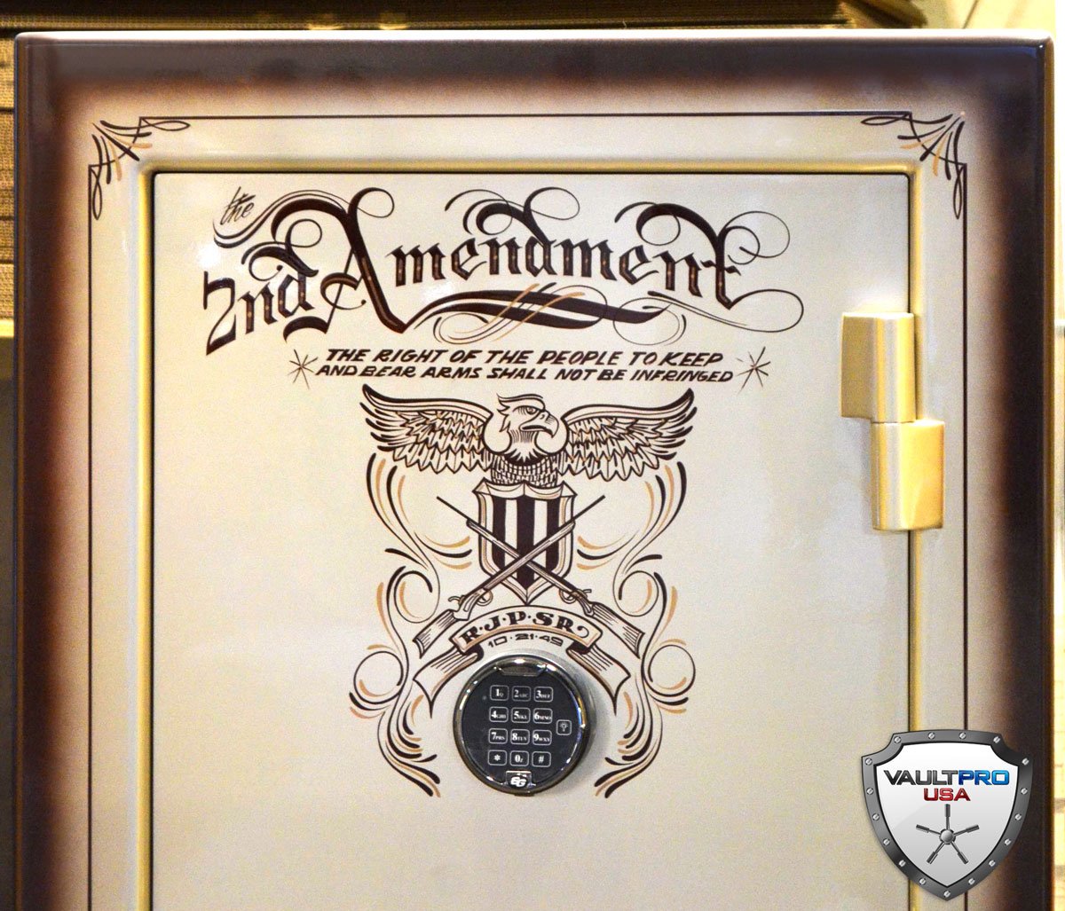 2nd amendment art on custom American made safe