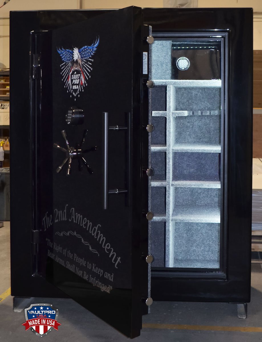 Big Safe with 2nd Amendment and Eagle Emblem. Safe in Safe, automatic interior lighting.