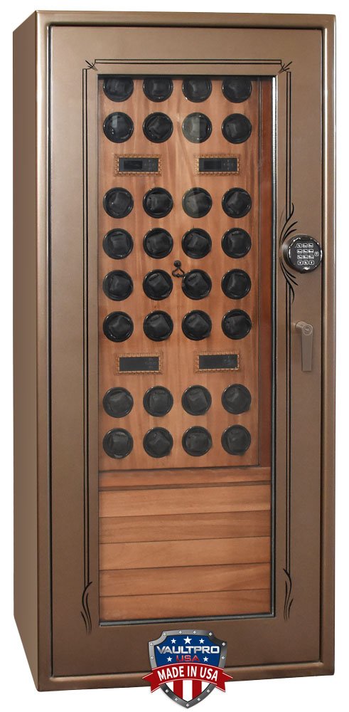 Custom Jewelry Display Safe with jewely drawers and automatic watch winders.
