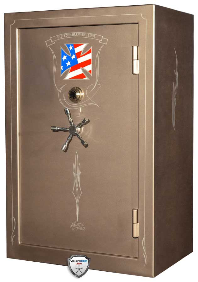 Custom Gun Safe with Hand Painted Art and Custom USA Motif.
