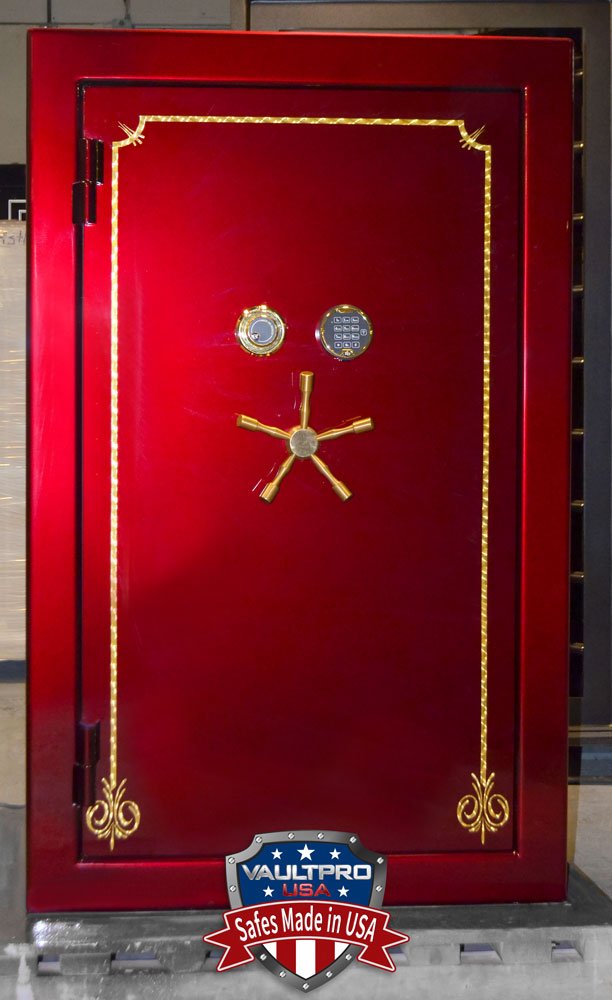 safe with custom gloss burgundy hand polished finish made in USA