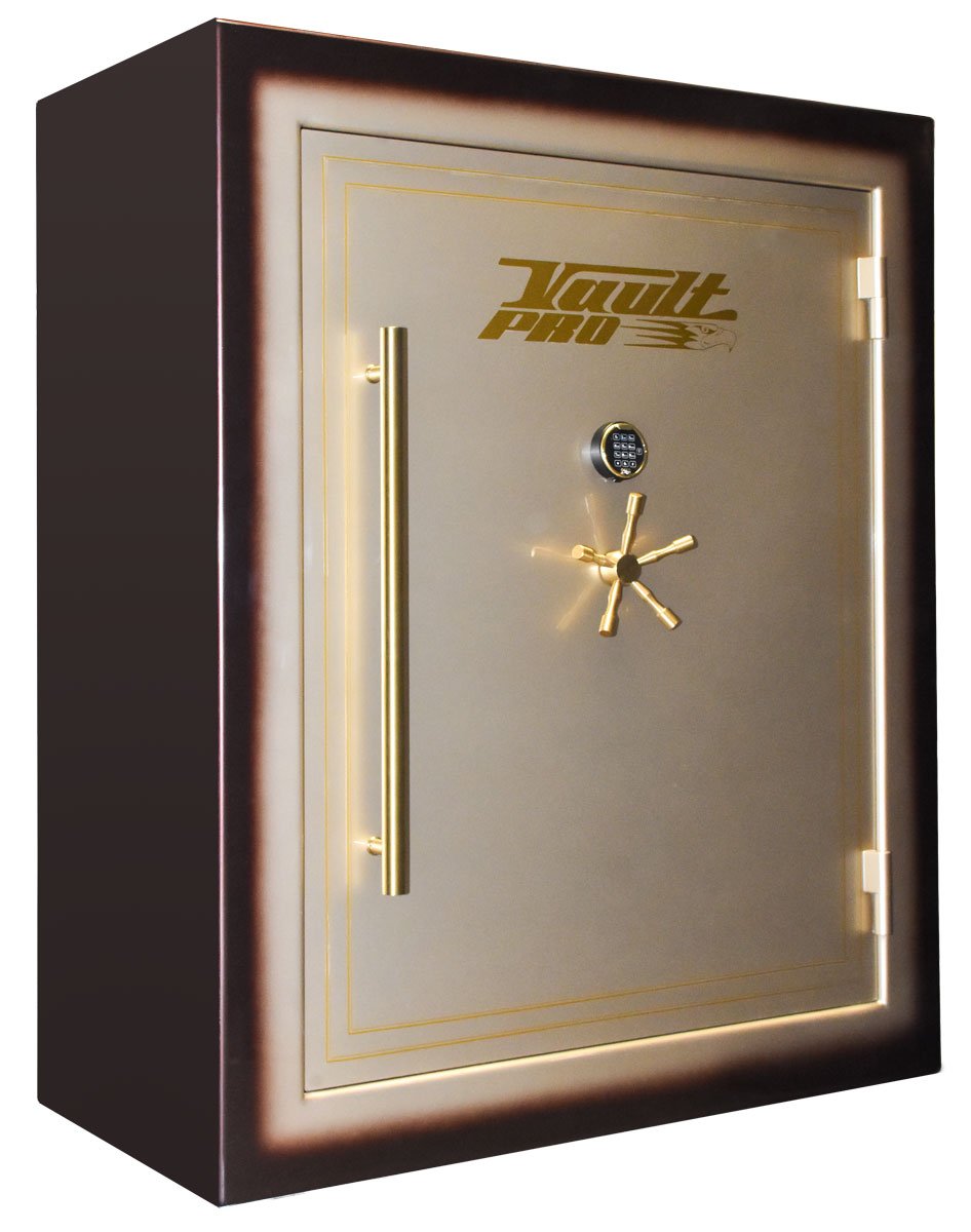 A vault pro safe with a gold star on the door