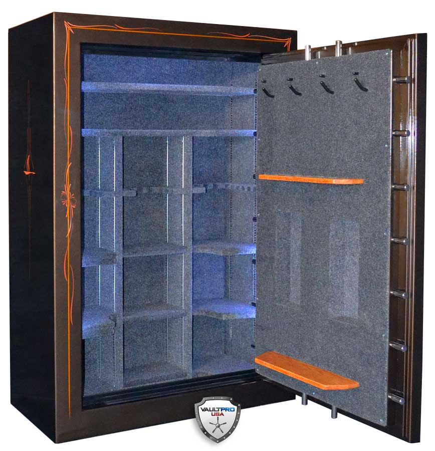 Custom Safe and Hand Painted Art. Interior with Custom Gun Rack for Rifles with Scopes.