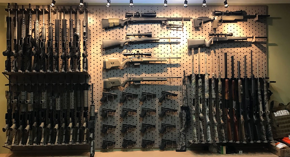 Custom Gun Room Design with Modular Weapons and Gear Storage Racks