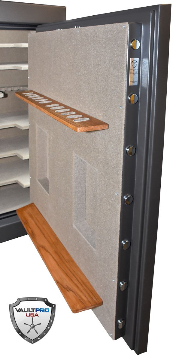 long gun storage on inside of safe door rifles with scopes mounted