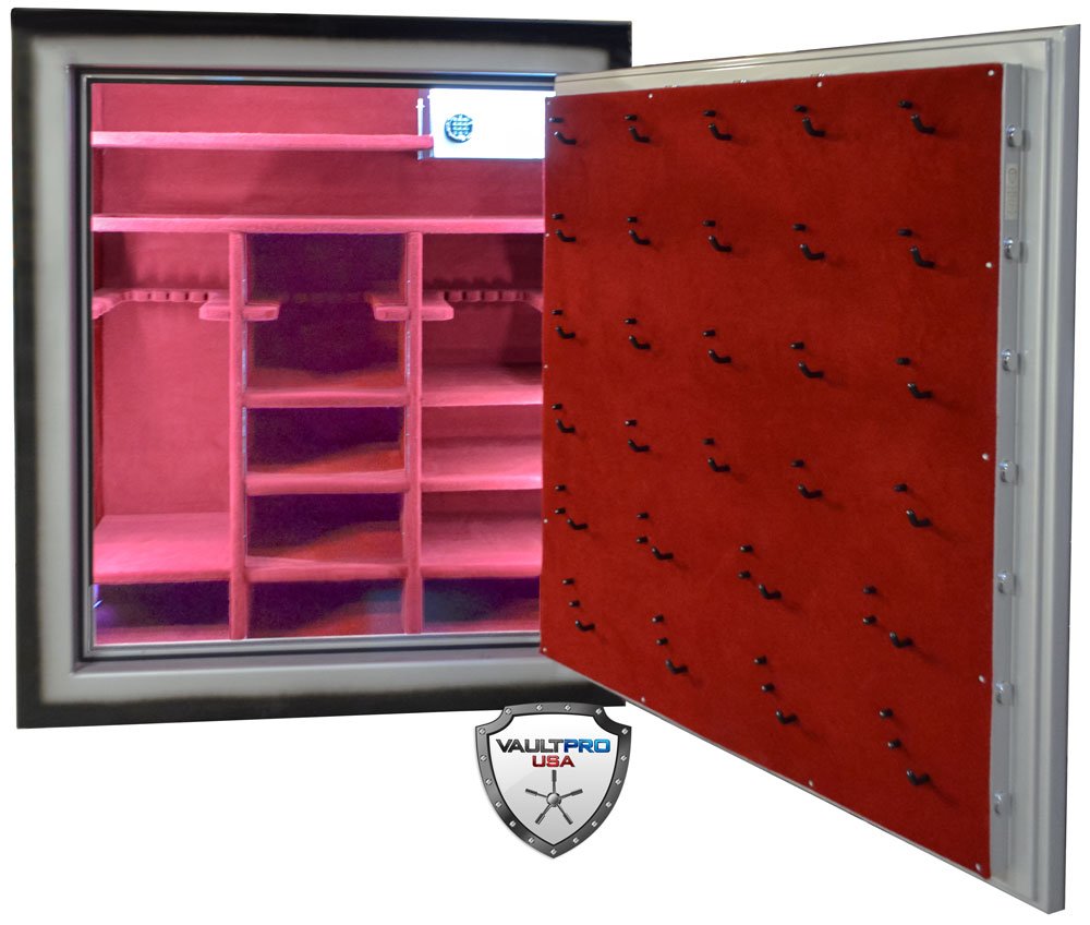 large custom safe interior with safe in safe and pistol holders