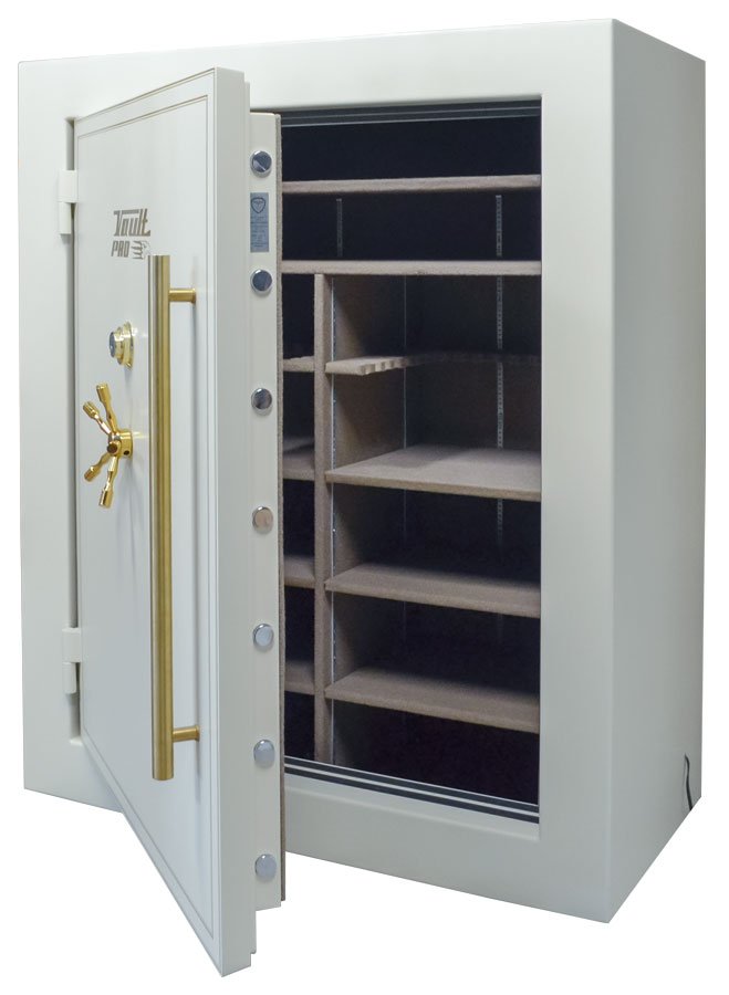 760 Wide Body Gun Safe in Gloss White with Optional Pull Handle.