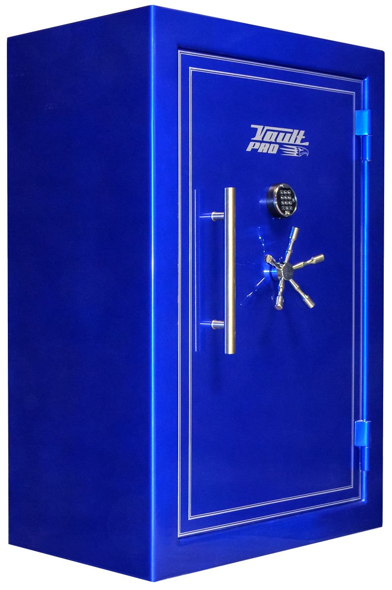 Custom safe with electric blue high gloss finish.
