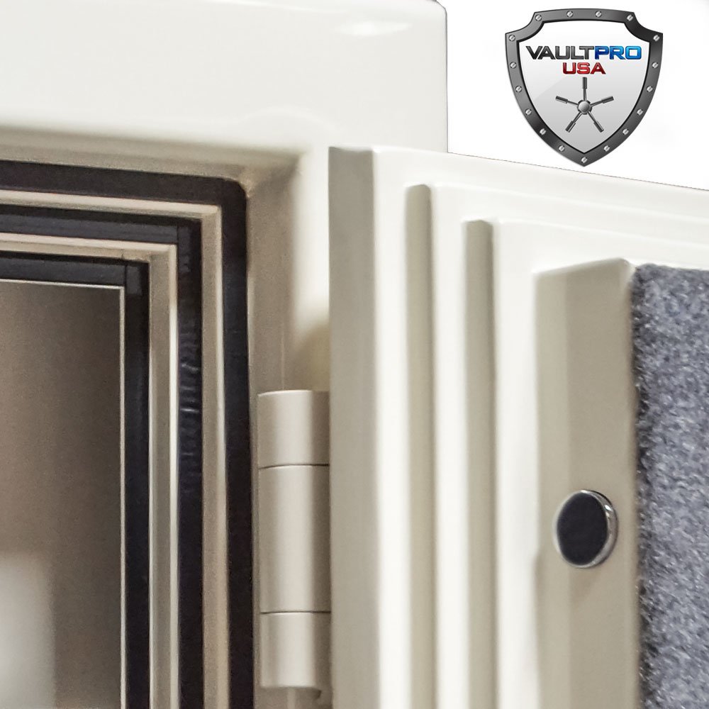 Triple step system safe door mounted on heavy duty hinges made in USA