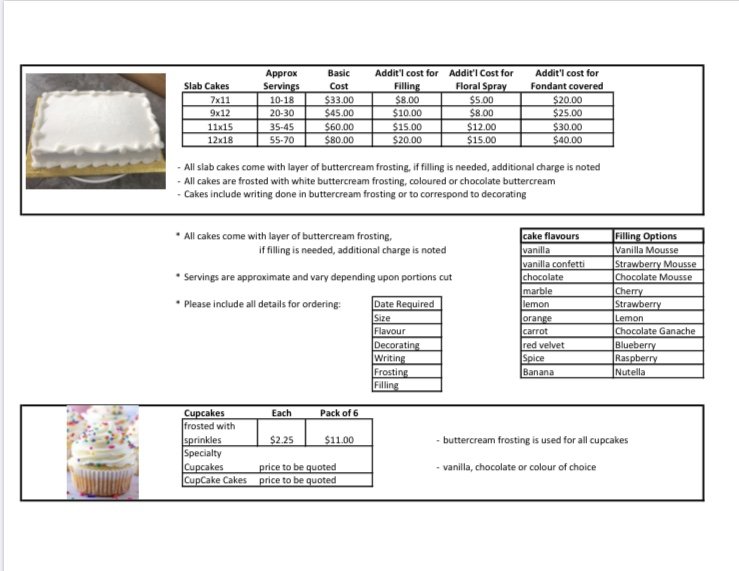 Our Cakes Our Little Bakery Durham Region Ajax, Pickering, Whitby