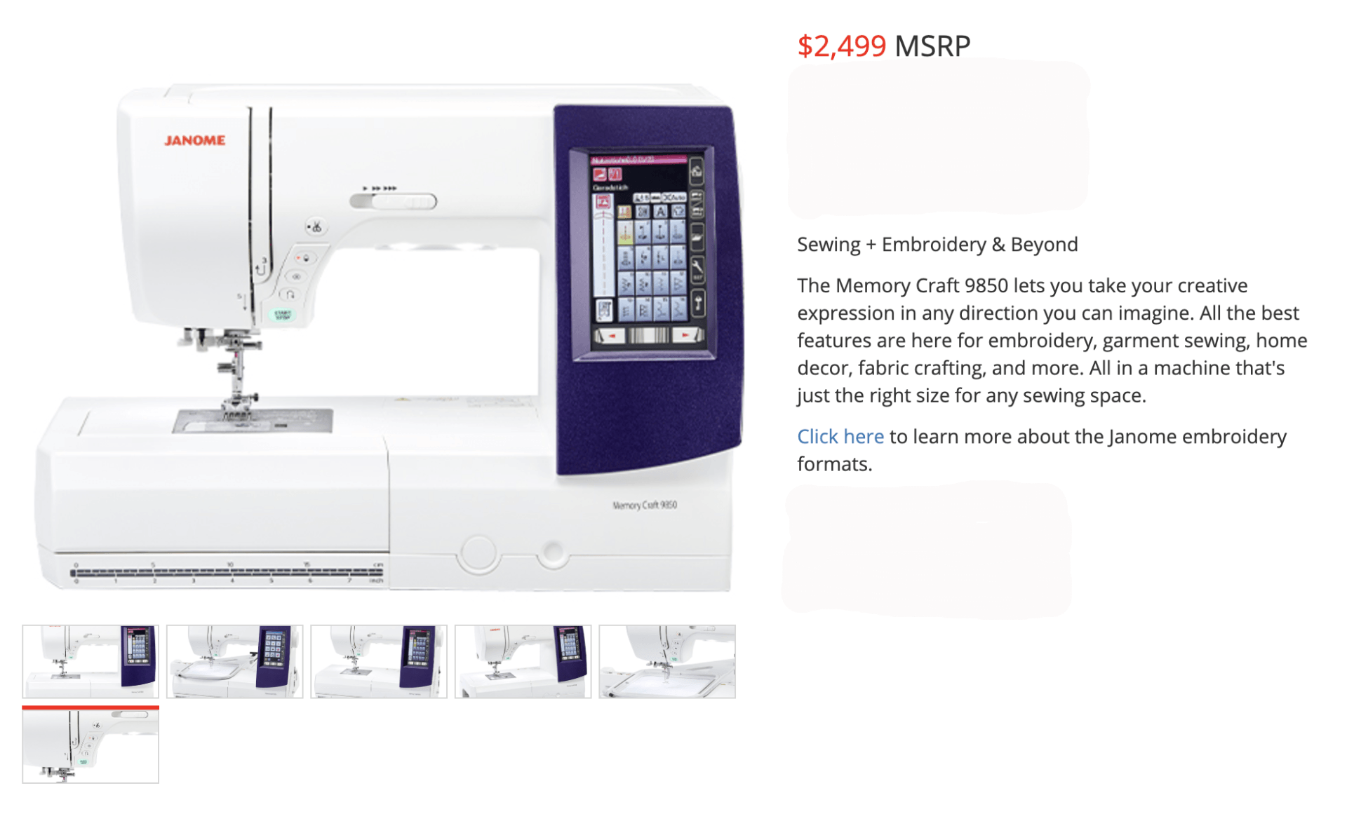 Frye's Sweeper & Sewing Janome Lineup