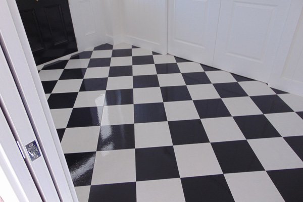 checkered cork floor