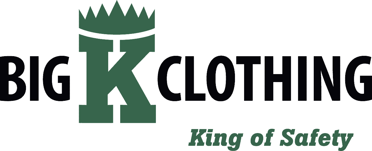 The logo for big k clothing king of safety