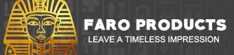 The logo for faro products leaves a timeless impression