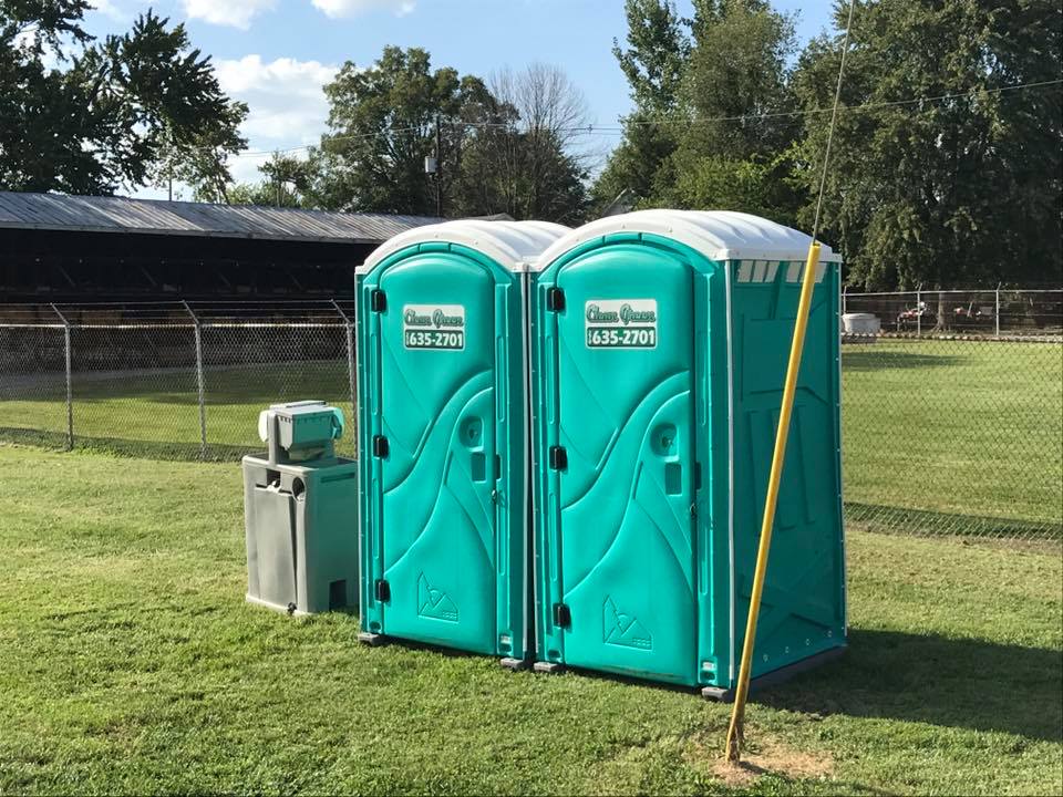 green porta potty