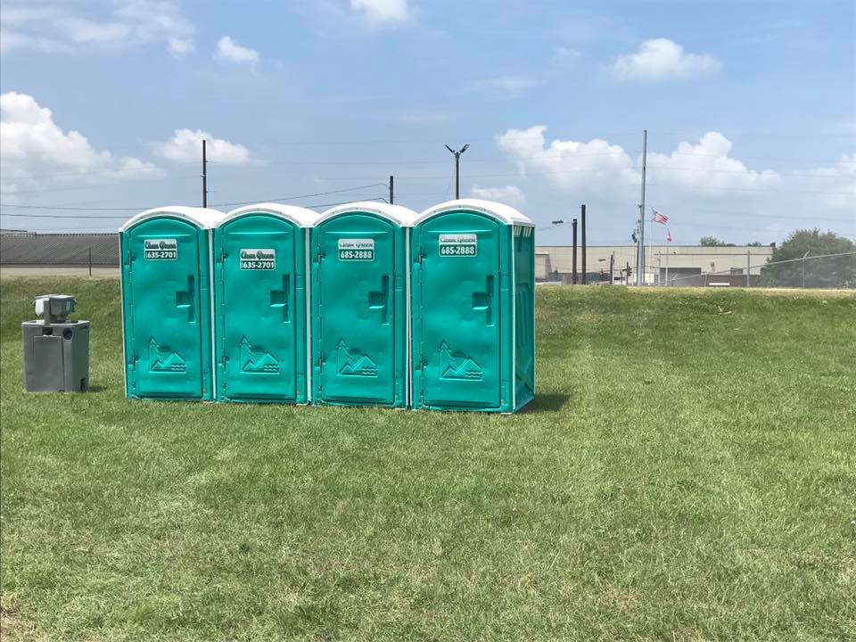 green porta potty