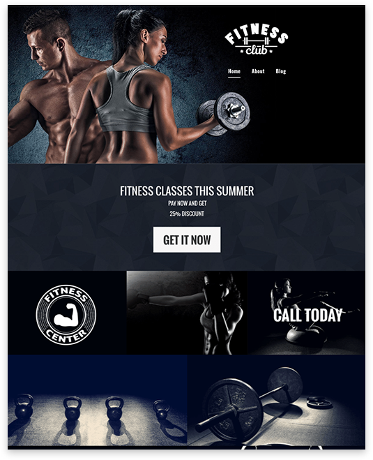 Fitness Club Website builder Fitness Club responsive template