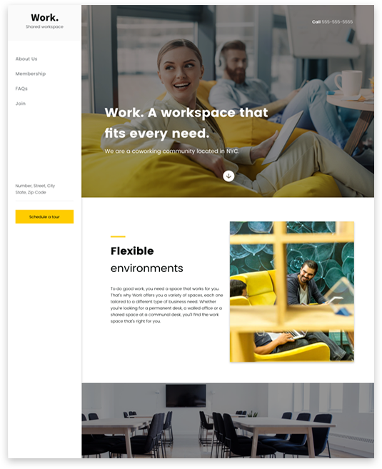 Workspace Website builder Workspace responsive template