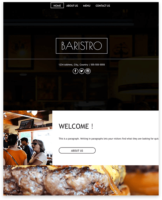Baristro Website builder Baristro responsive template