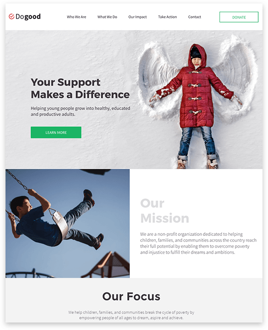 Non-Profit Foundation Website builder Non-Profit Foundation responsive template
