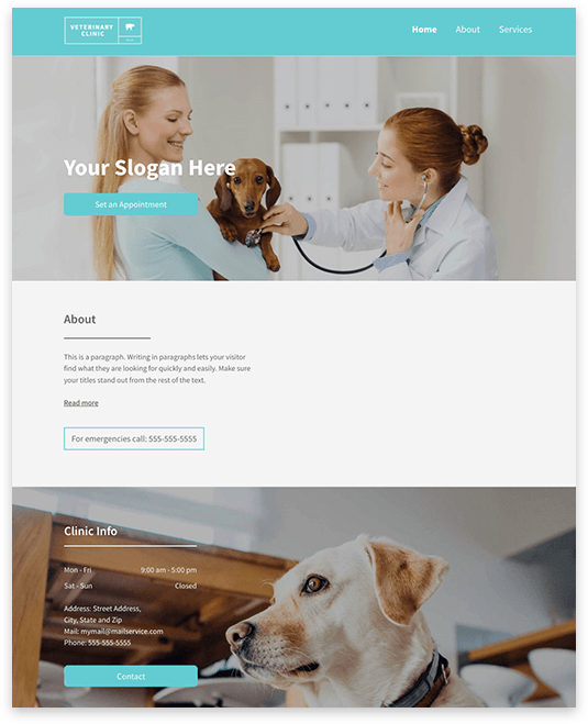 Veterinary Clinic Website builder Veterinary Clinic responsive template