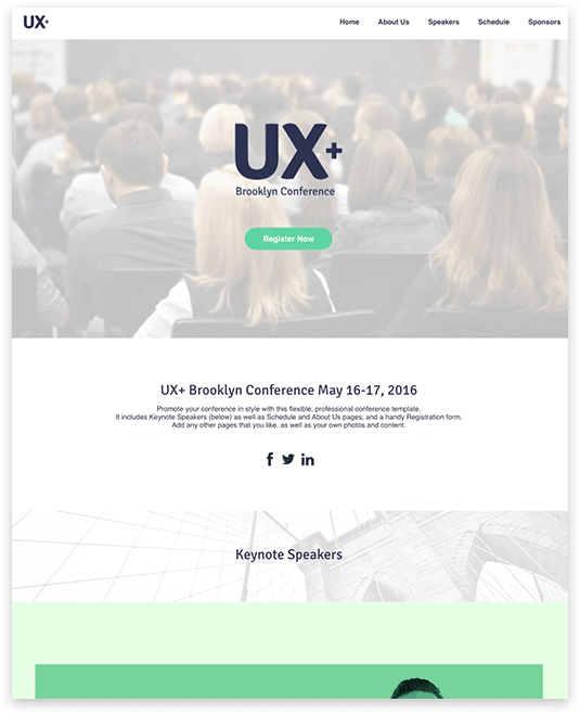Conference Website builder Conference responsive template