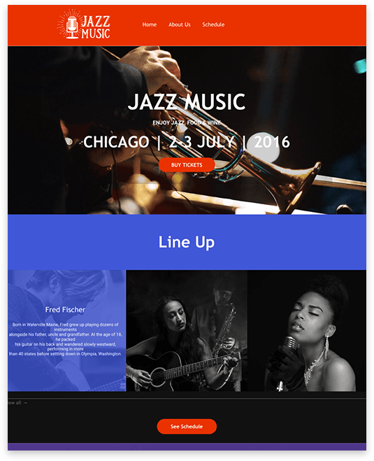 Jazz Festival Website builder Jazz Festival responsive template