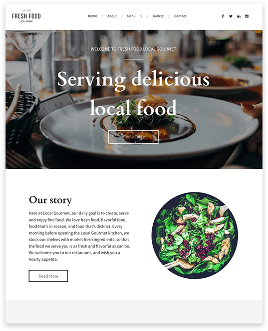 Local Restaurant Website builder Local Restaurant responsive template