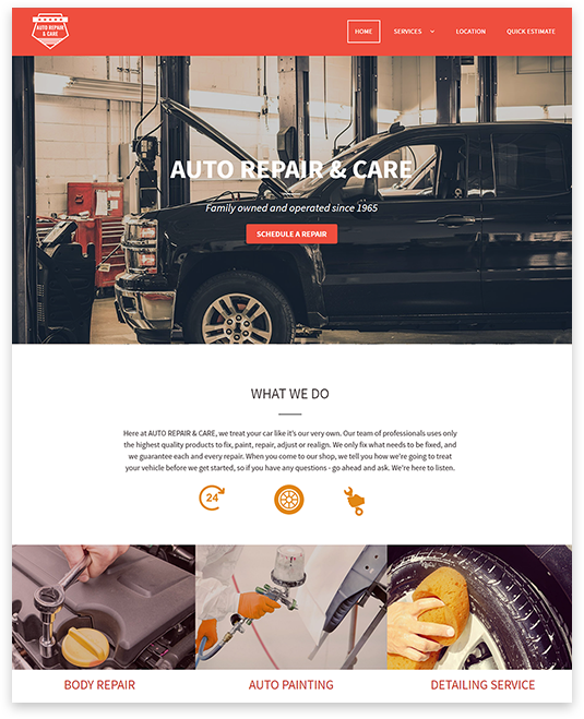 Auto Repair Website builder Auto Repair responsive template