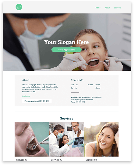 Dentist Website builder Dentist responsive template