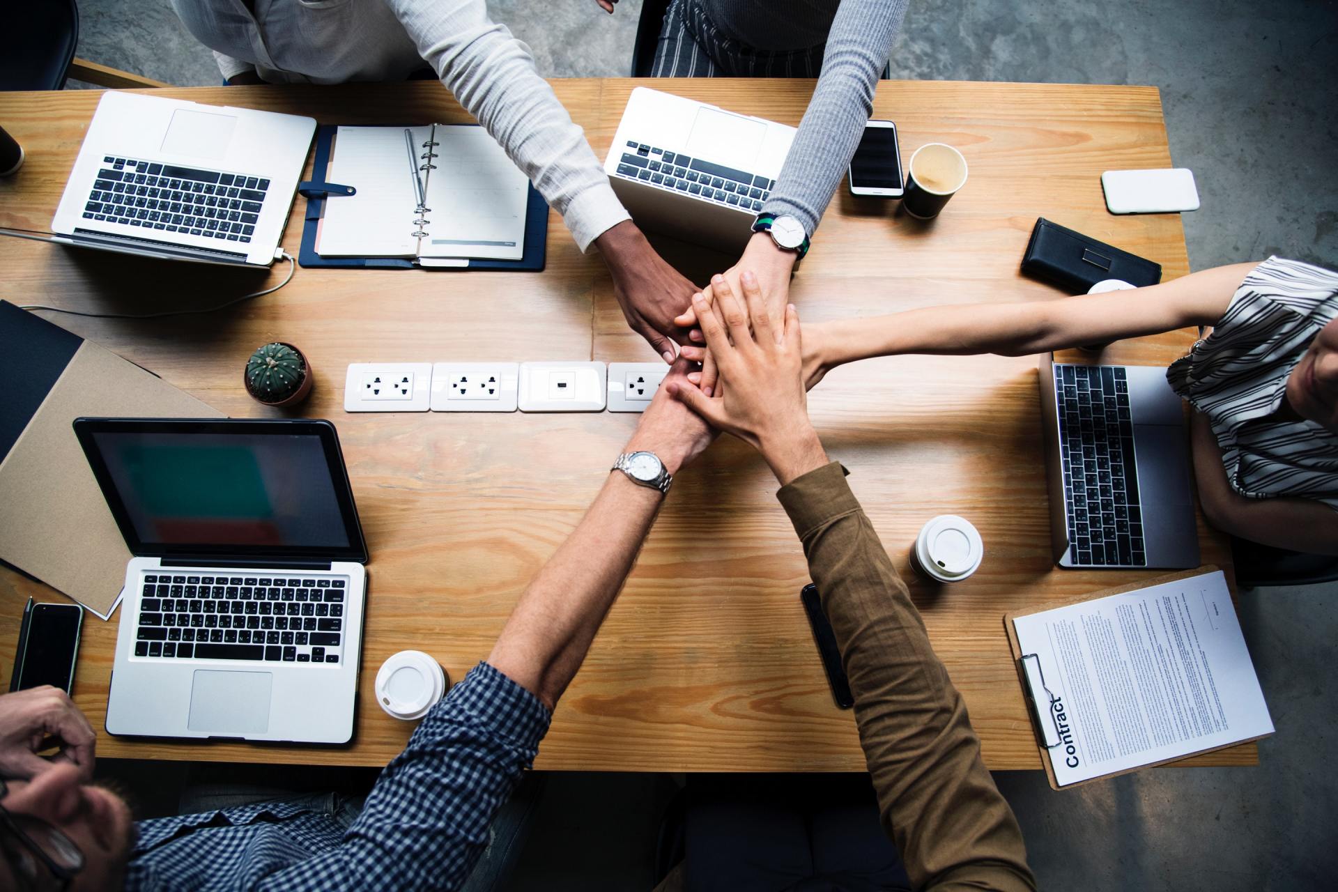 employees with their fist